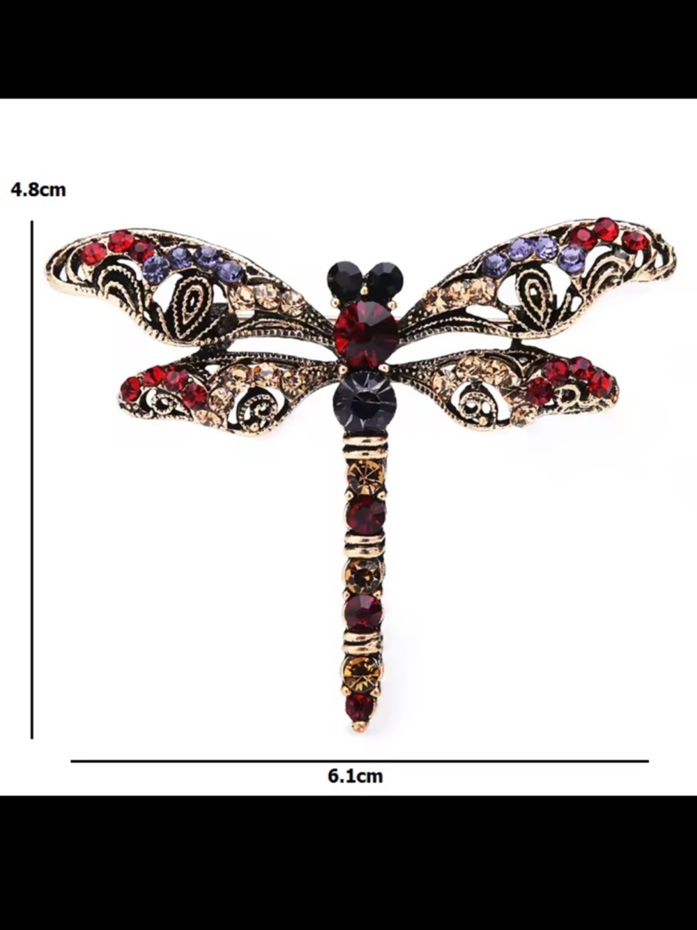 Couture Dragonfly Green Crystal Brooch - Picture 5 of 8